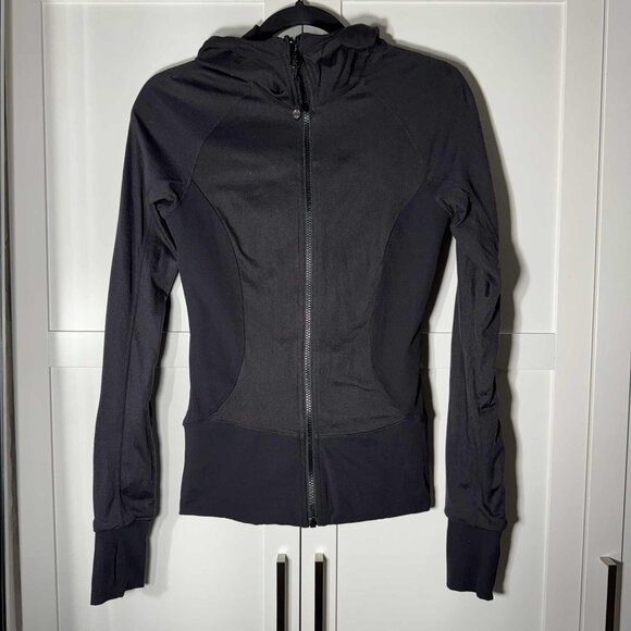 Lululemon athletica reversable Sweater Zipper hoodie pockets Black Size 6 - Picture 5 of 11